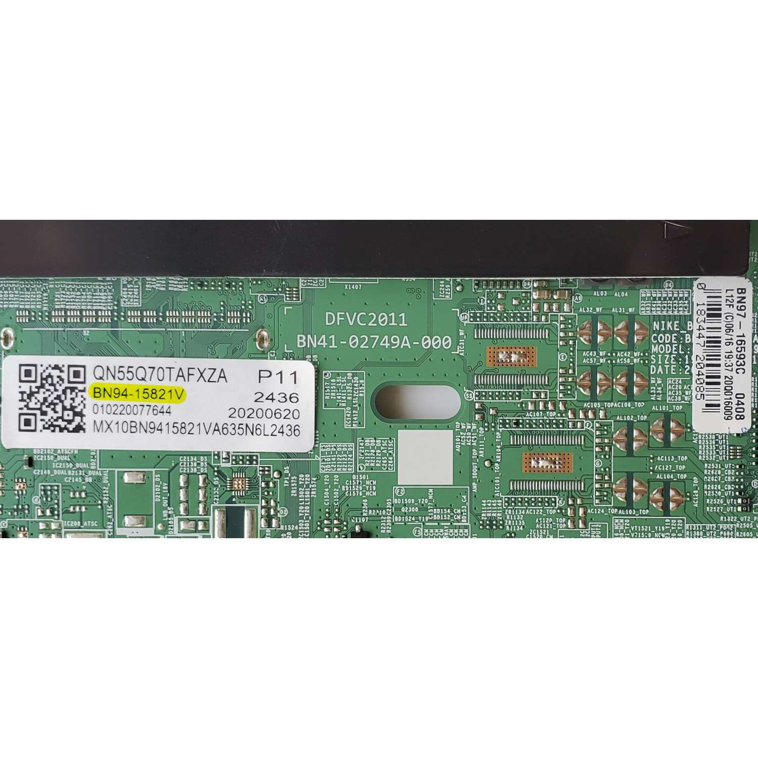 MAIN PARA SMART TV SAMSUNG 4K•QLED•UHD / NUMERO DE PARTE BN94-15821V / BN41-02749A-000 / BN97-16593C / BN9415821V / PANEL CY-RT055FGHV5H / MODELO QN55Q70TAFXZA CF04 - Imagen 2